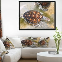 Art DesimanArt Sea kornjače u vrtiću životinje uokvirene platnene umjetnosti otisak u.
