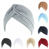 Ruhuadgb Turban Cap Solid Color Cross Oblik Headredress Pure Color Beanie Headwrap Party Pribor