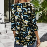 Ženski rukav cvjetni vrhovi i bluze V izrez Pleted Tunic majice Ležerne prilike labave fit modne tiskane majice