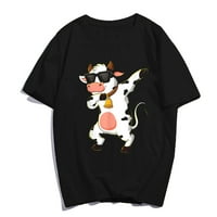 Ples Slatka krava majica Žene Muškarci Mlekačke košulje Casual Graphics Ljetni vrhovi Poklon TEE Crni
