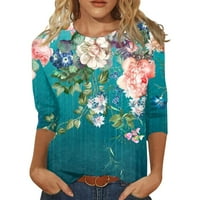 SKSLOEEG Ljetni vrhovi za žene gradijentni tiskani rukavi vrhovi pulover Basic T Majica Bluza Ljetni
