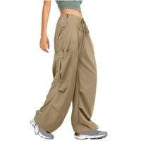 Pantalone pantalone za ženske baggy teretne hlače Multi-džepni visoki uspon Y2K hlače teen djevojke široke noge pantalone na ulici