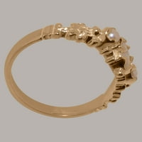 Britanci napravili 18K ružični zlatni prsten sa prirodnim Opal i kultiviranim biserima Ženski godišnjice