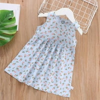 Djevojke 'Odjeća Summer Toddler Baby Girls haljina bez rukava Grafički ispis Dječja odjeća Smanjena plava 1- godina