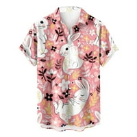 Symoidne muške majice Grafički teži - Vrijednost Ljetnih casual V-izrez velike i visoke ružičaste muške