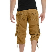 Teretne hlače Muški slobodno vrijeme Sport Multi džepni pantalonski noga za viseće konopne alat smeđe veličine 40