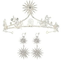 Svadbena vjenčanica Kristal Rhinestone Tiara set mladenka Nakit Tiaras NprincessBirthDack Crowns Dodatna