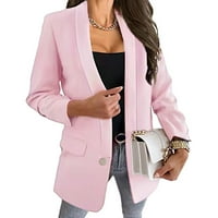 Ketyyh-Chn Womens Office Blazers Casual Blazer Rad poslovnih uredskih kaputa ružičasta, 3xl