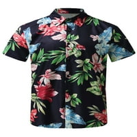 Abtel Muške majice kratki rukav Tors Regular Fit Summerhirs Mens Havajska plaža Tee Navy Blue 2xl