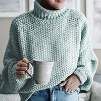 Lastesso Womens Solid Color Pleteni džemper ugrađeni džemper za posadu Dressy Ženska odjeća jesen