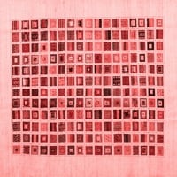 Ahgly Company Zatvoreni kvadrat Sažetak Crveno suvremene prostirke, 8 'kvadrat