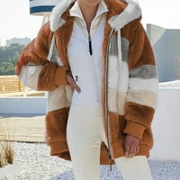 Symoidni ženski kaputi i jakne - plus zimska topla labava plišana jakna sa kapuljačom kaputa xxl