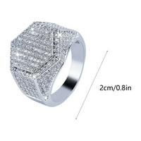 Prstenovi za žene Lzobxe Muški modni dijamantski modni kreativni kvadratni dijamantni prsten nakit nakit
