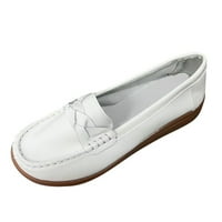 Ženske sandale dame modne kože mekane jedine pumpe ravne casual papuče bijela veličina 7.5