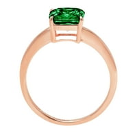 2.0ct Asscher Cut dragocjena dragulje zelena simulirana emerald Real 18k ružičasta ruža zlato robotični