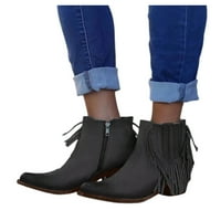Jsaierl ženske vintage tassele gore kratke čizme Midheel Boots cipele kaubojske čizme Moderna zapadna
