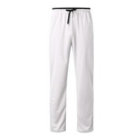 Iopqo muške teretane za pantalone Muški džepovi sa zatvaračem Jogger Duksevi prozračne mrežne hlače bijele s