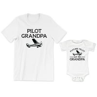 Muška majica pilot djeda Muška majica Airplane Graphic TEE budući pilot baš kao i djed Baby Bodysuit Kids Youth Toddler majica