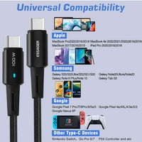 Urban USB C do USB C kabel 3,3ft 100W, USB 2. Tip C kabl za punjenje Brzi naboj za SE, iPad Pro, iPad