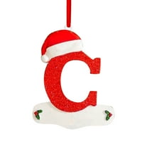 Ukrasi božićnog drvca Engleski slovi ukrasi DIY Xmas Tree Viseći dekor jedno slovo sa božićnim šeširom