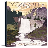 Nacionalni park Yosemite, Kalifornija - Vernal Falls - Lintna Press Artwork