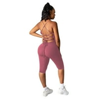 Clearsance $ Jumpsuits Ženski plus veličine Zavoj Halter Yoga Dukseri za fitness hlače Skinny Jumpsuits
