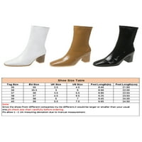 Harsuny Women Radne udobnosti Stretchy Boot Prozračna povlačenje na zimskim cipelama Dress Chunky White