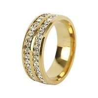 Nakit za žene Prstenje dva reda punog dijamantskih prstenova muški i ženski univerzalni prstenovi slatki prsten trendi poklon nakita za nju