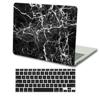 Kaishek Tvrdo školjka samo za MacBook Pro 16 + crni poklopac tastature A & A M1, tip C mermer A 251