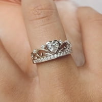 Wozhidaoke prstenovi za žene modni izvrsni srčani zircon prsten za žene angažman prsten nakit pokloni rođendanski pokloni za žene