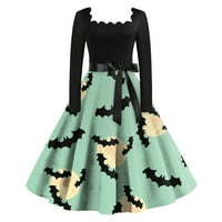 MLQIDK Halloween Haljine za žene Žene 1950-ih Vintage Halloween Swing haljine HEPBURN SHIL CACKTEL DRESS