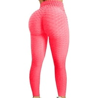 Oblikovne joge hlače Bubble Bubble Hip Dizalica za vežbanje u fitnesu s visokim strukom plus veličina tijela za žensku ružičastu l
