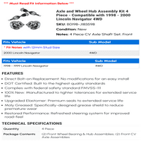 Komplet montaže osovine i kotača - kompatibilan sa - Lincoln Navigator 4WD 1999