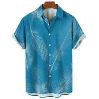 Modna jednostavna havajska majica za muškarce rever vrat kratkih rukava muška odjeća majica prevelizirani uzorak harajuku uzorak muške košulje