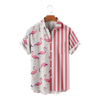 Flowers Flamingo Hawaii Muška košulja Ties Beach Kids Holiday Style Hawaiian Boys Majica Moda Rever Jednosmjerni slobodno vrijeme kratkih rukava, C-170