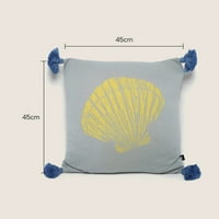 Ocean Entusiast dječji jastuk - Seashell Dizajn - pamučni poklopac - Poliester Punjeno - jednostavno uklanjanje zip - 45x