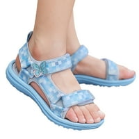 Djevojke za mališane sandale prozračne debele sšiljene ljetne sandale lagane meke snimljene sandale, veličina plava