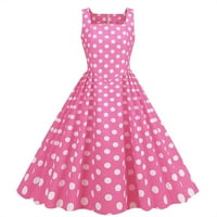 Yanhaigong Fall koktel haljine za vjenčanje 50s 60s Vintage rukavac bez rukava polka dot a-line ljuljački