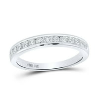 Ženska čvrstoća 14kt bijela zlatna okrugla Diamond Jedinstveni reorgani kanal-set vjenčanica CTTW Ring veličine 7