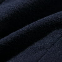 Muški jedno-stand-up collar kaput casual gumbi topla čvrsta boja Srednjeg vjetrobranskog vunenog kaputa