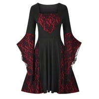 Gotička haljina za čišćenje vintage renesansne haljine srednjovjekovni retro punk batwing rukav Halloween