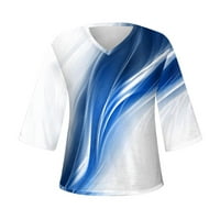 Strungten ženska bluza za bluze Casual Labave majice rukav print v vrhovi vrata Print Tops T-majice
