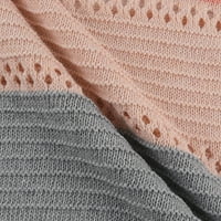 Riforla Žene Ležerne prilike čipke Blok dugih rukava V-izrez pulover Klint Top džemper Ženski pulover