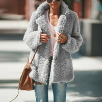 Tking Fashion Womens Cardigan Casual Reorel Louse Duge rukave s dugim rukavima kaput Cardigan džemperi za žene Grey M