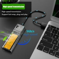 Prozirni USB 3. Gen SSD kućište M. NGFF Solid State Excurolos tvrdog diska