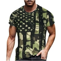 Jsaierl Muška majica Ljeto Retro American Zastava poprečne grafičke majice Patriotsko vježbanje mišića