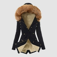 Ženske vrhove Žene dnevno plus veličina zimski kaput rever ovratnik jakna s dugim rukavima Vintage zgušnjava