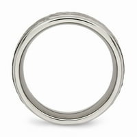 Grey Titanium prsten za vjenčanje Udobnost Poliran sa satenom čekić centre