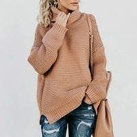 Dolith jesen, zimski kardigan džemperi za žene, plus, prevelizirani, topli, bež, ženska ležerna puna boja casual debela linija dugih rukava džemper dugih rukava