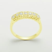 Britanci napravio 9k žuto zlatni kubični cirkonijski ženski vječni prsten - Opcije veličine - veličina